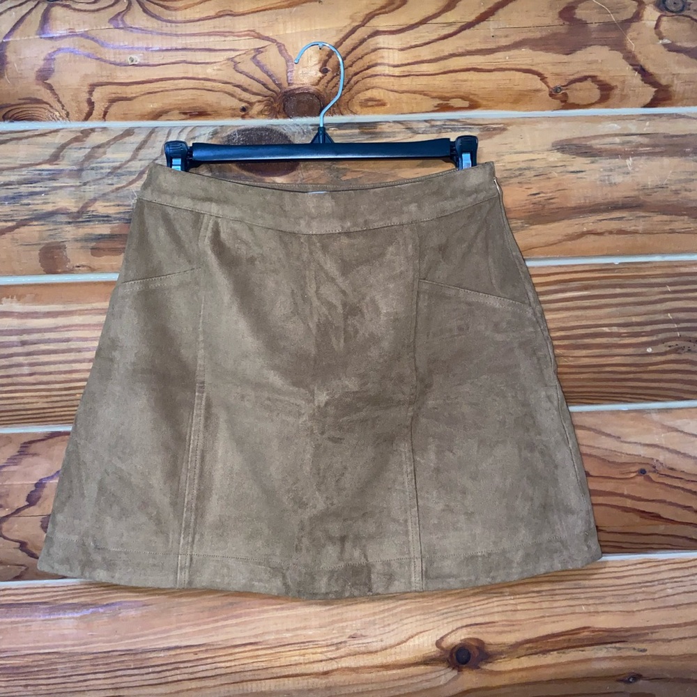 Abercrombie & Fitch Brown VEGAN Suede Skirt